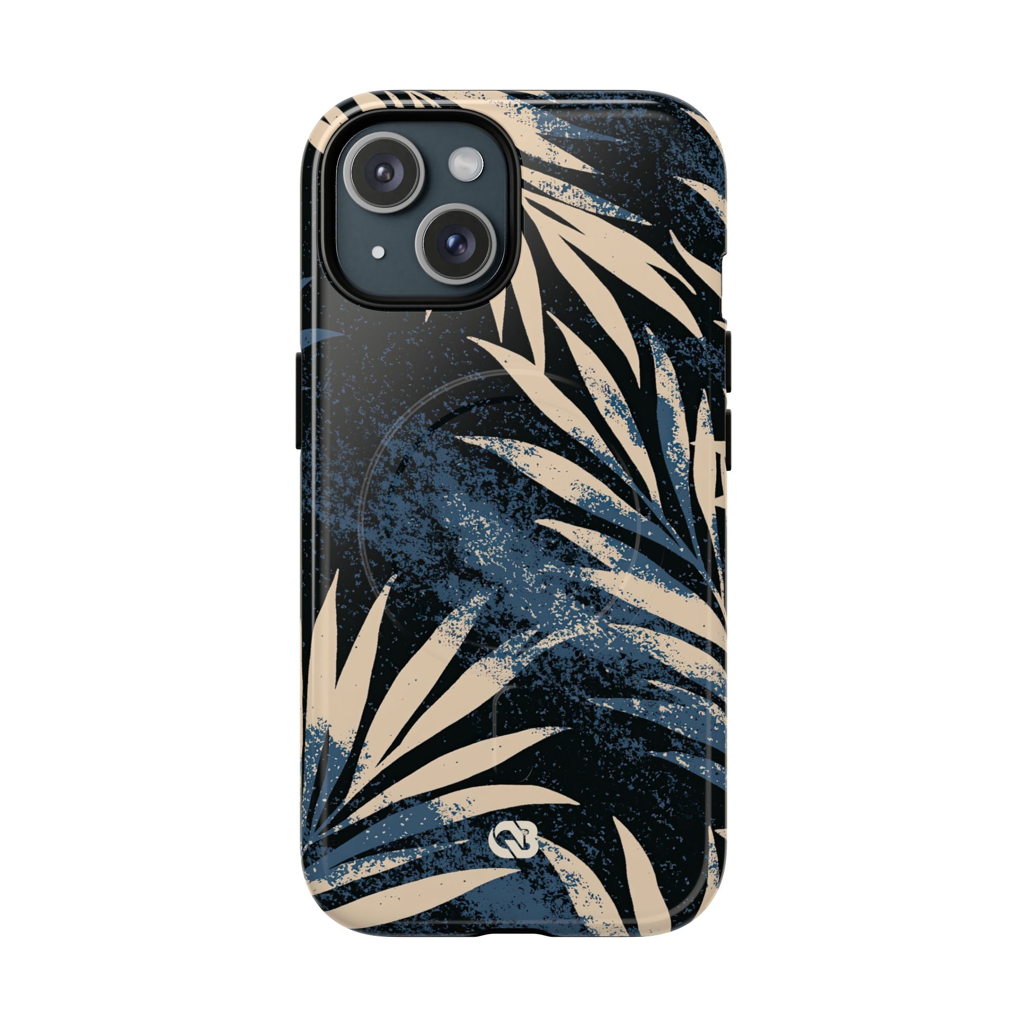 Blue Tough 2.0 Magsafe Phone Case for iPhone - Indigo Sandstone Palm