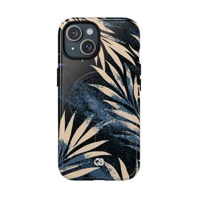 Blue Tough 2.0 Magsafe Phone Case for iPhone - Indigo Sandstone Palm