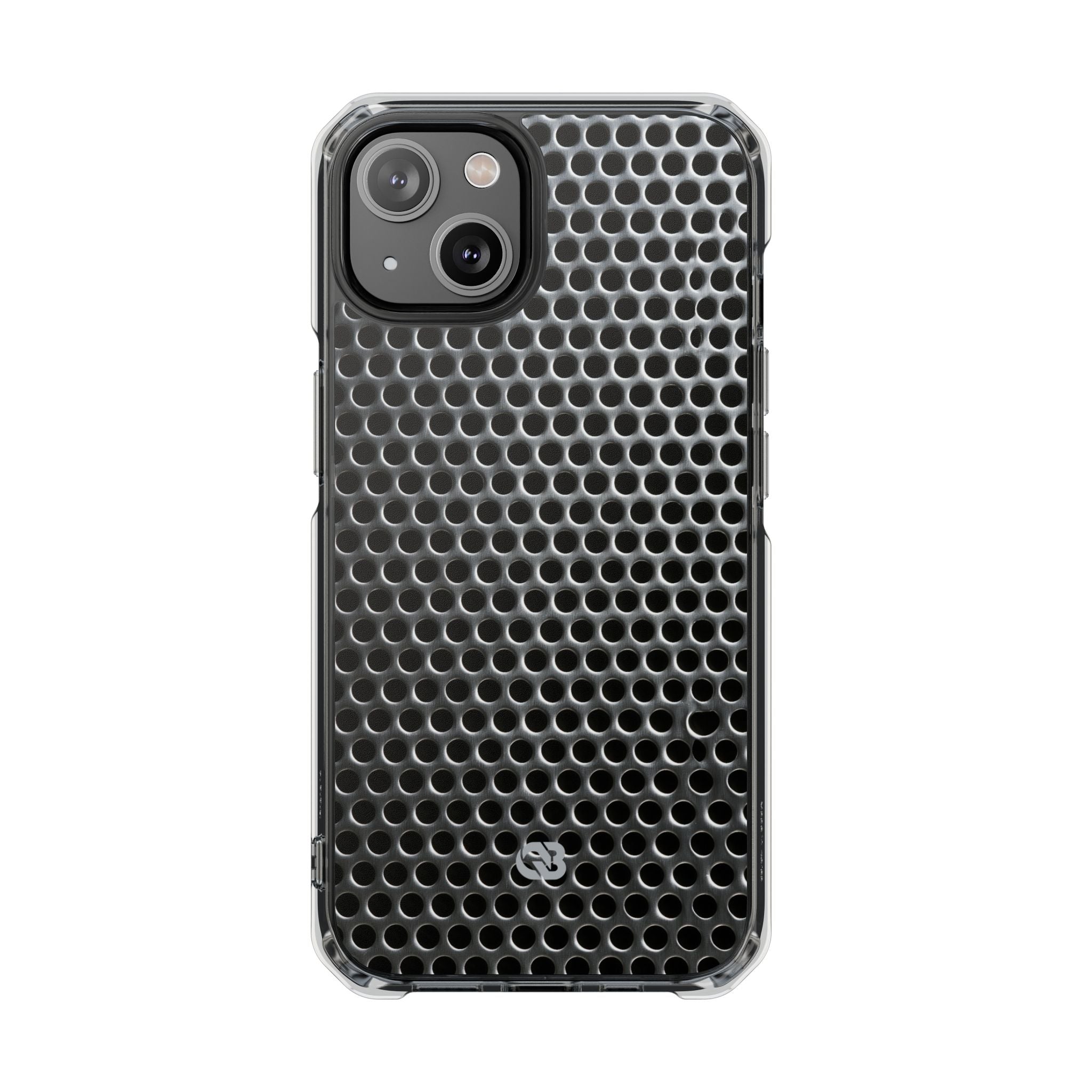 Silver Impact MagSafe Phone Case for iPhone - Brutalist Steel Mesh