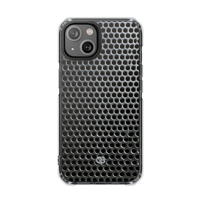 Silver Impact MagSafe Phone Case for iPhone - Brutalist Steel Mesh