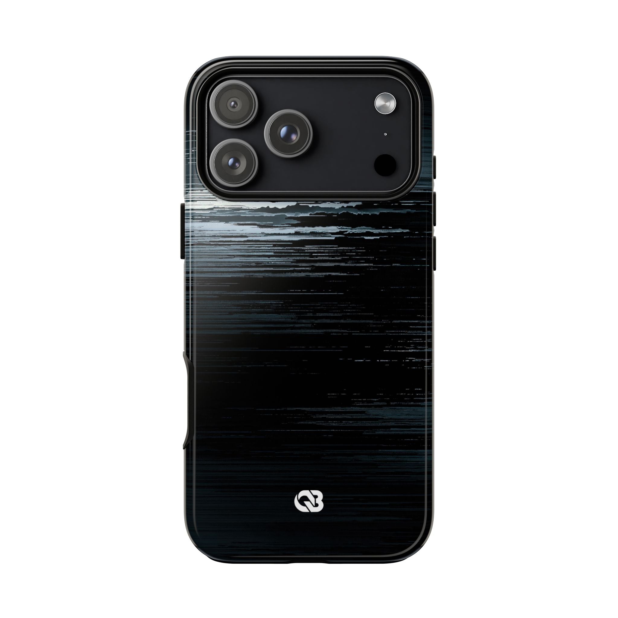 Black Tough Phone Case for iPhone - Frozen Signal Glitch