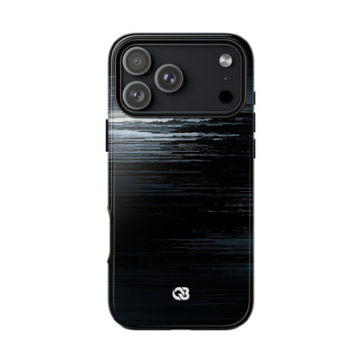 Black Tough Phone Case for iPhone - Frozen Signal Glitch