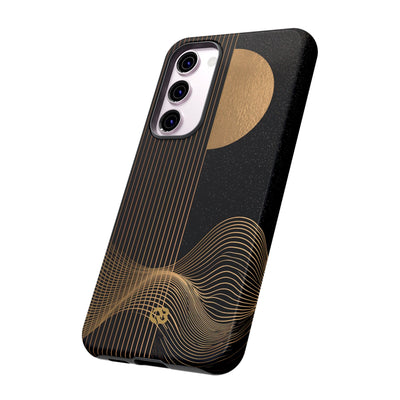 Gold Tough Phone Case for Samsung - Gilded Obsidian Dunes