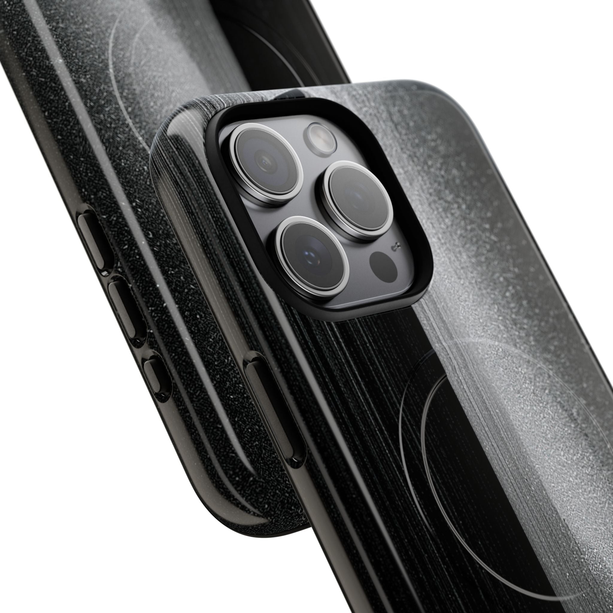 Black Tough 2.0 Magsafe Phone Case for iPhone - Brutalist Pixel Monolith