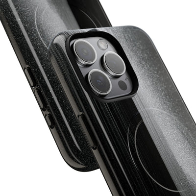 Black Tough 2.0 Magsafe Phone Case for iPhone - Brutalist Pixel Monolith