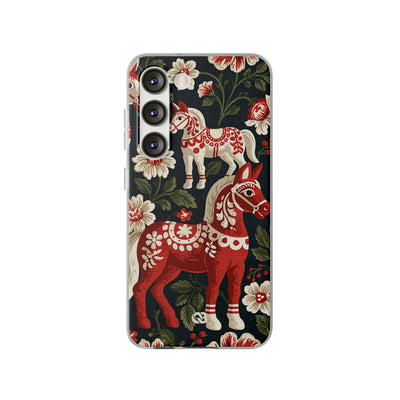 Nordic Dala Meadow · Lite Phone Case for Samsung · Red