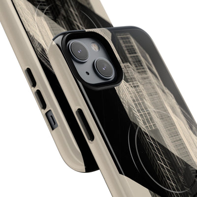 Beige Tough 2.0 Magsafe Phone Case for iPhone - Monolith Urban Grid