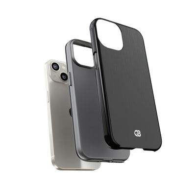 Black Tough Phone Case for iPhone - Brushed Obsidian Slate