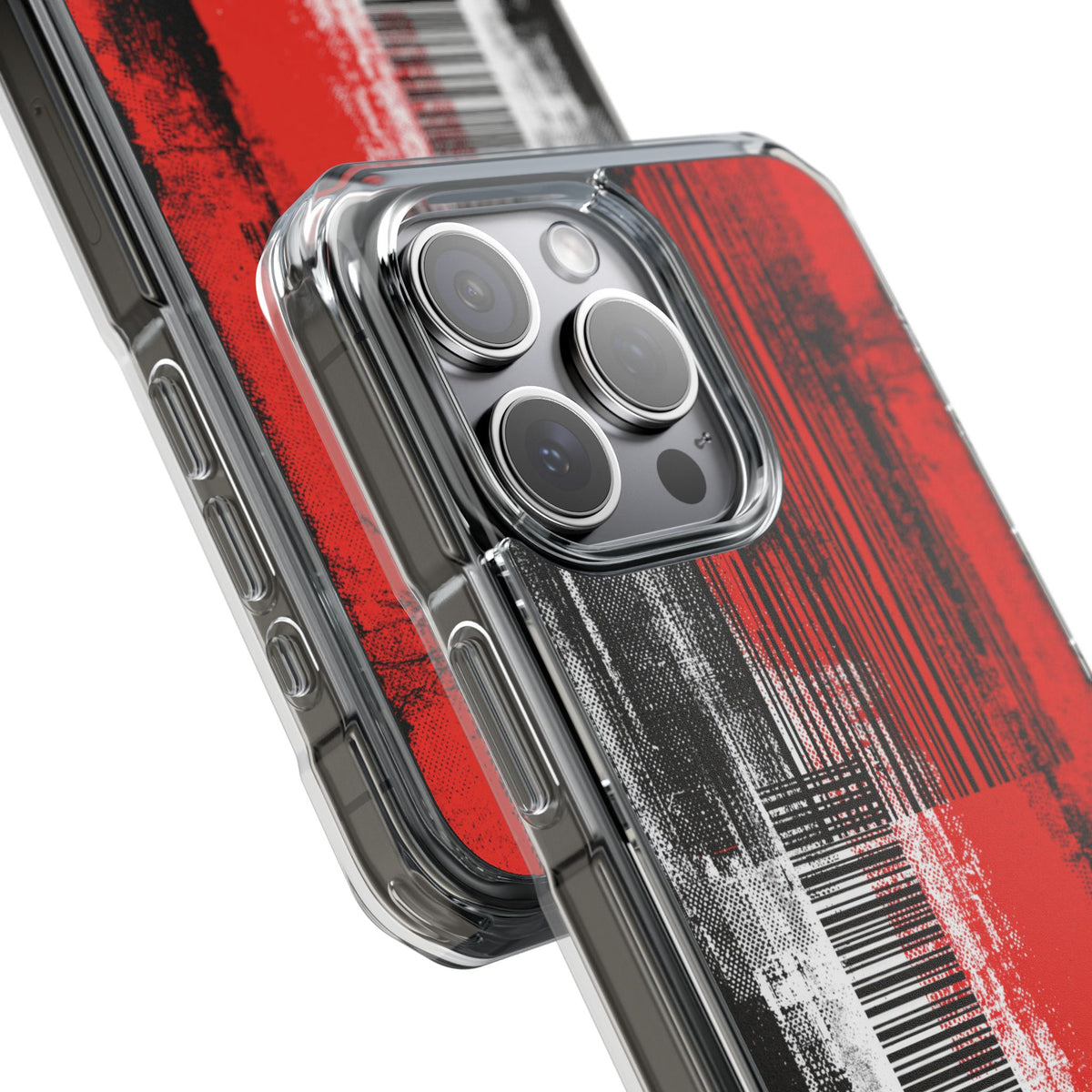 Distorted Barcode · Clear Impact Magnetic Phone Case for iPhone · Black