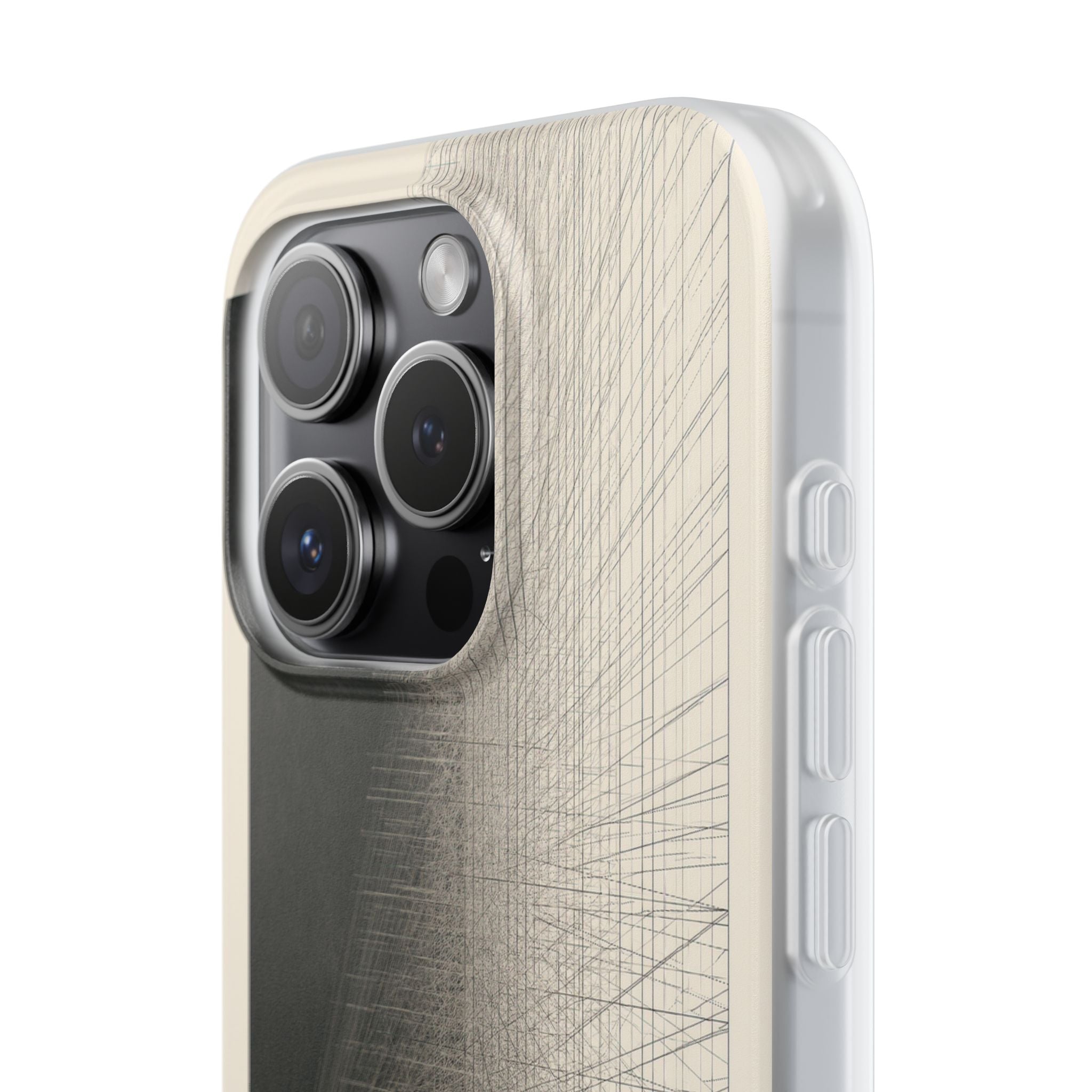 Beige Lite Phone Case for iPhone - Brutalist Graphite Grid