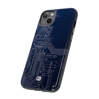 Blue Tough Phone Case for iPhone - Cobalt Data Stream