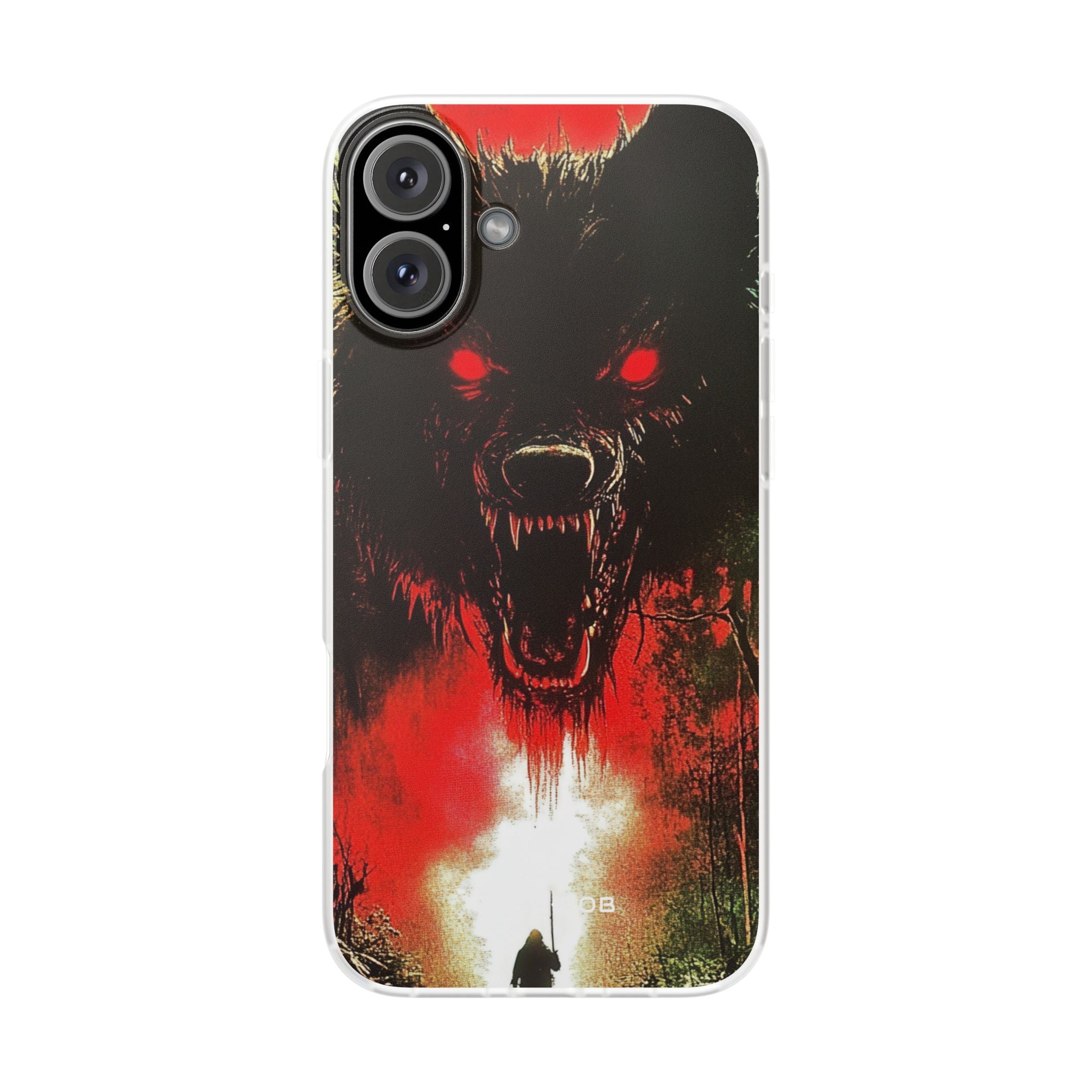Crimson Wolf iPhone 16 Plus Cover - Blød