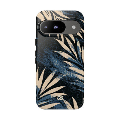 Blue Tough Phone Case for Google Pixel - Midnight Indigo Palm