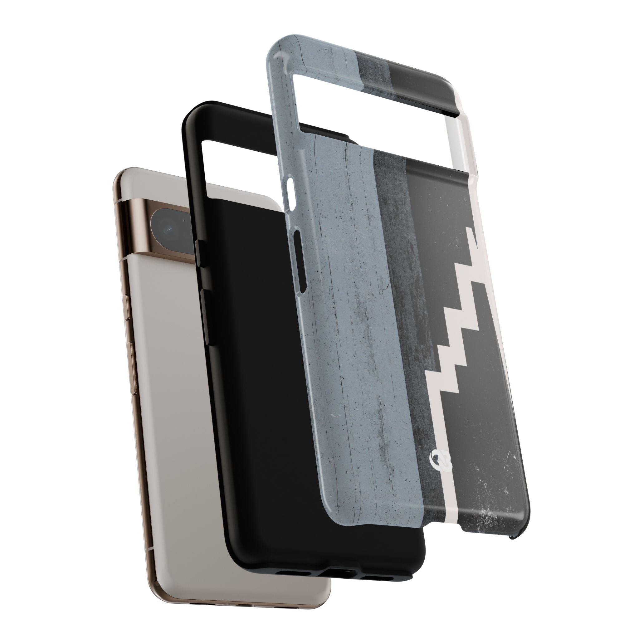 Grey Tough Phone Case for Google Pixel - Industrial Concrete Void