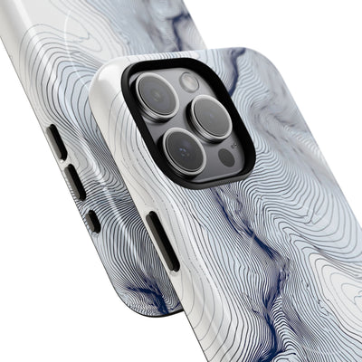 White Tough 2.0 Magsafe Phone Case for iPhone - Nordic Ridge Topo