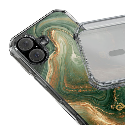 Jade Suminagashi · Clear Impact Magnetic Phone Case for iPhone · Green