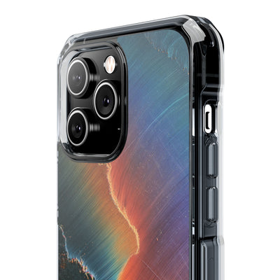 Prismatic Aura Shift · Clear Impact Magnetic Phone Case for iPhone · Blue