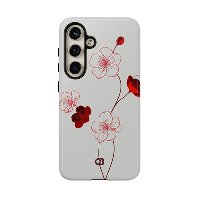 Red Tough Phone Case for Samsung - Kyoto Ember Bloom
