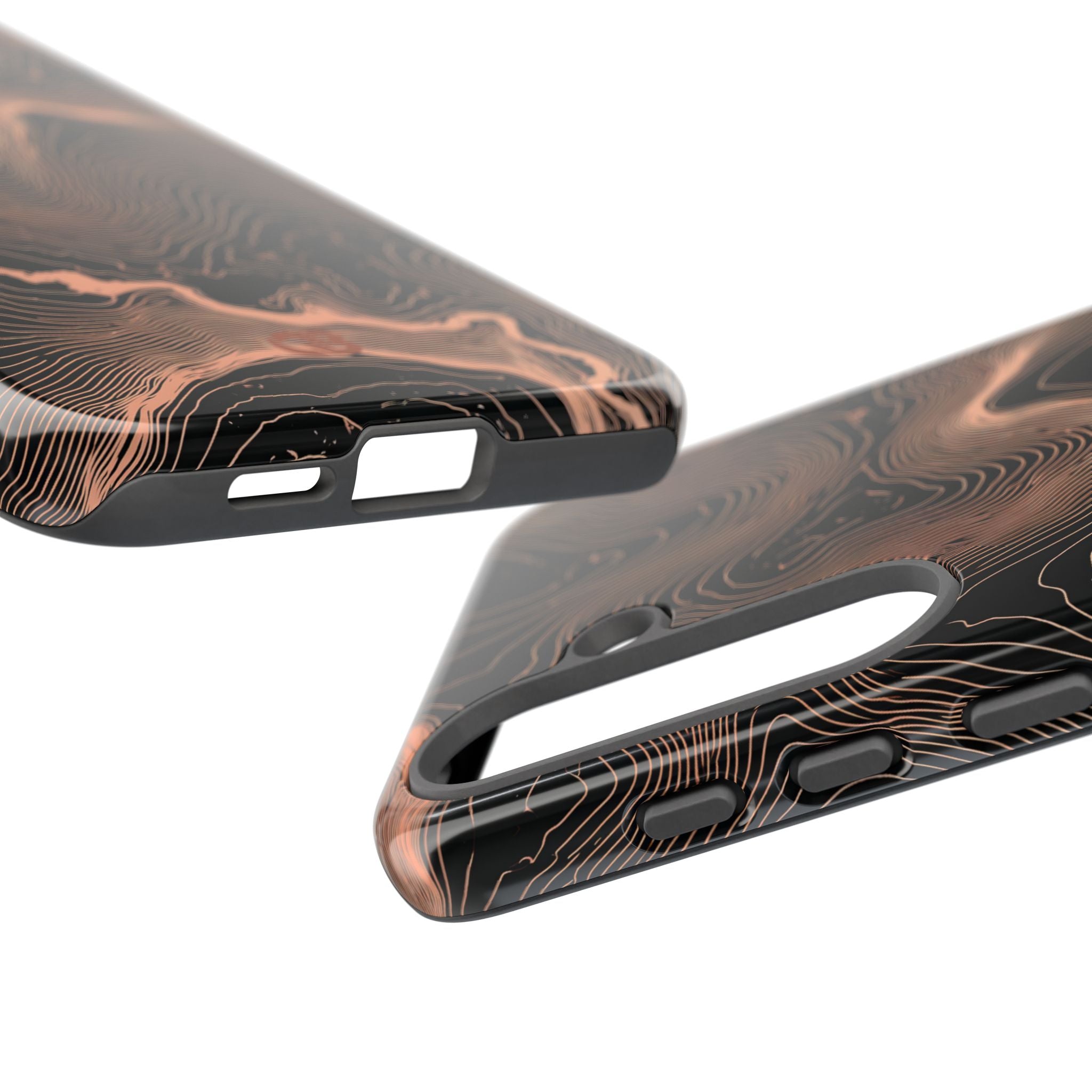 Orange Tough Phone Case for Samsung - Salmon Ridge Topo