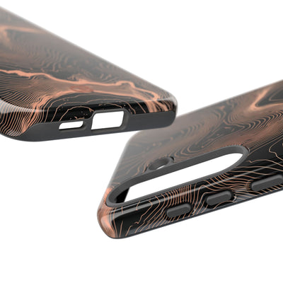 Orange Tough Phone Case for Samsung - Salmon Ridge Topo