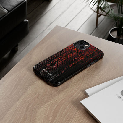 Crimson Glyphs iPhone 14 Plus Case - Tough