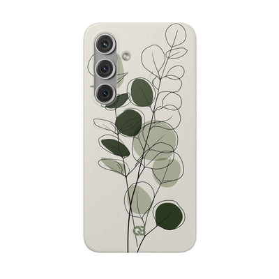 Green Lite Phone Case for Samsung - Muted Eucalyptus Sketch