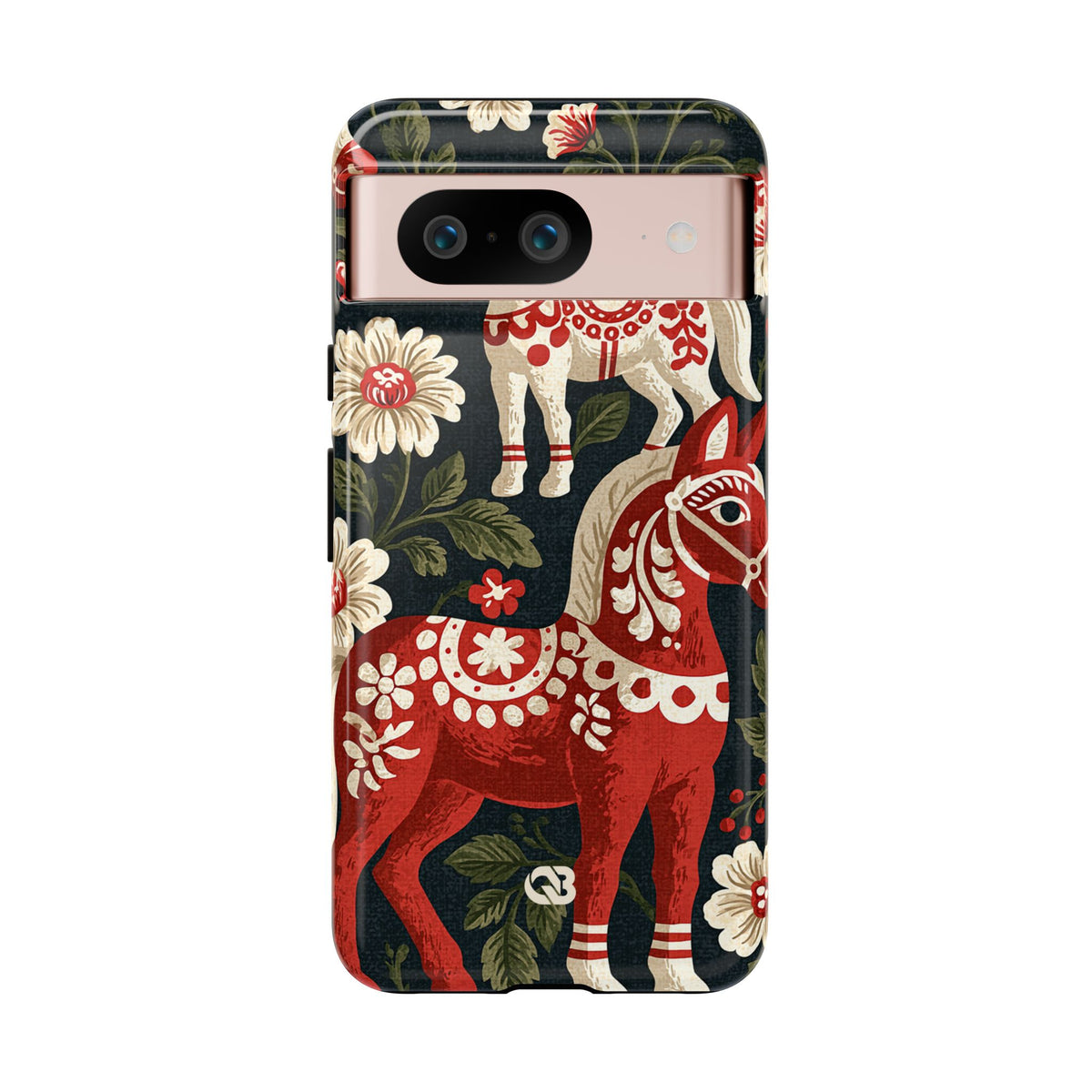 Nordic Dala Meadow · Tough Phone Case for Pixel ·  Red