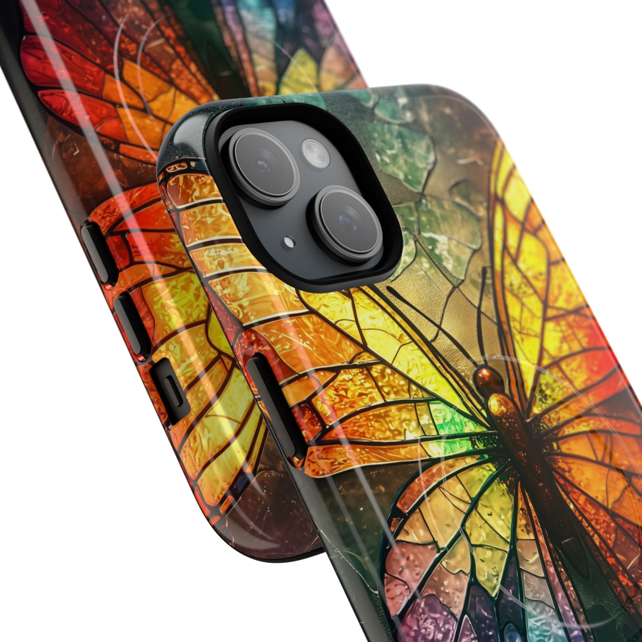 Stained Glass Butterfly iPhone 15 Plus Case - Tough+
