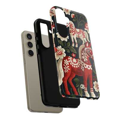 Nordic Dala Meadow · Tough Phone Case for Samsung · Red