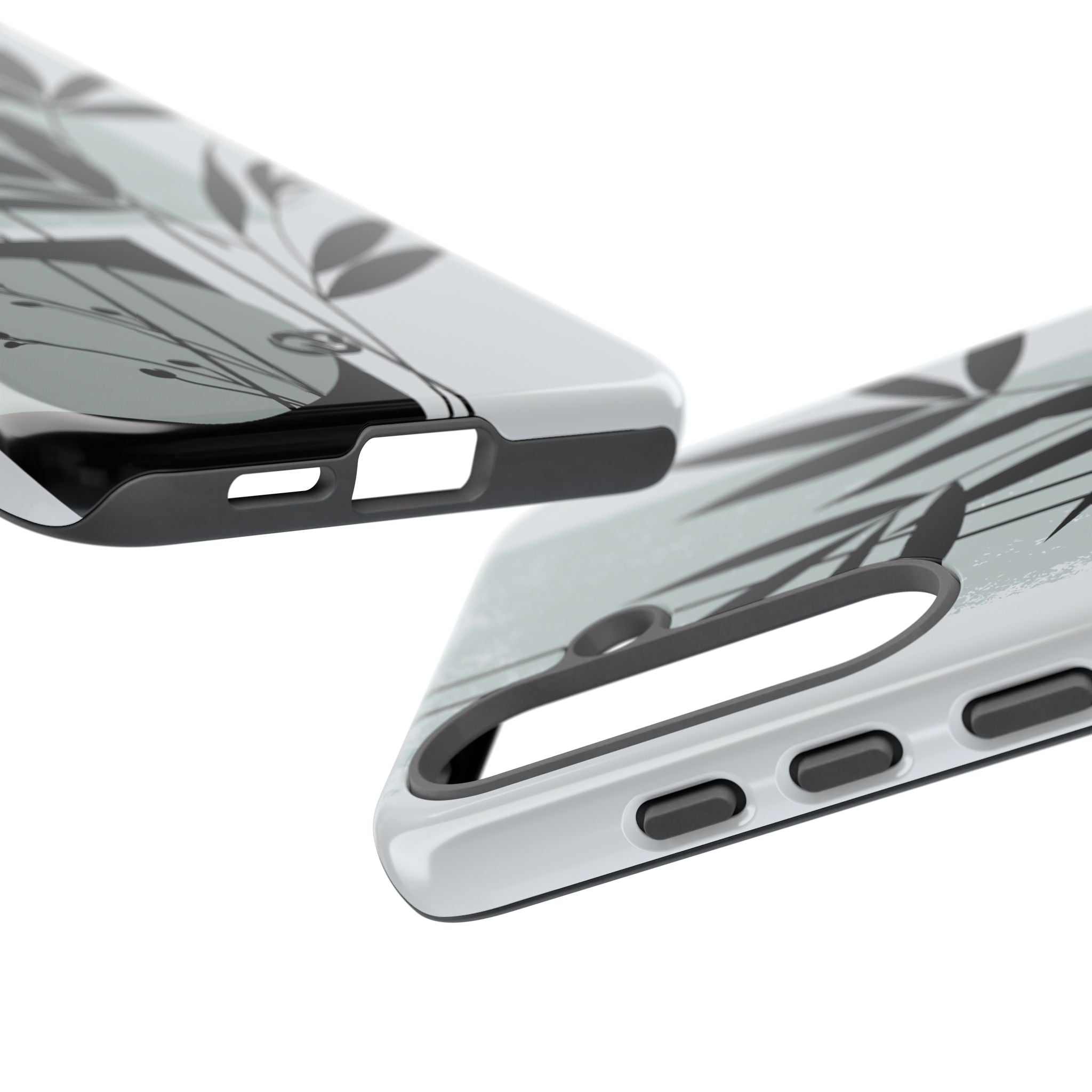 Grey Tough Phone Case for Samsung - Sage Bamboo Noir