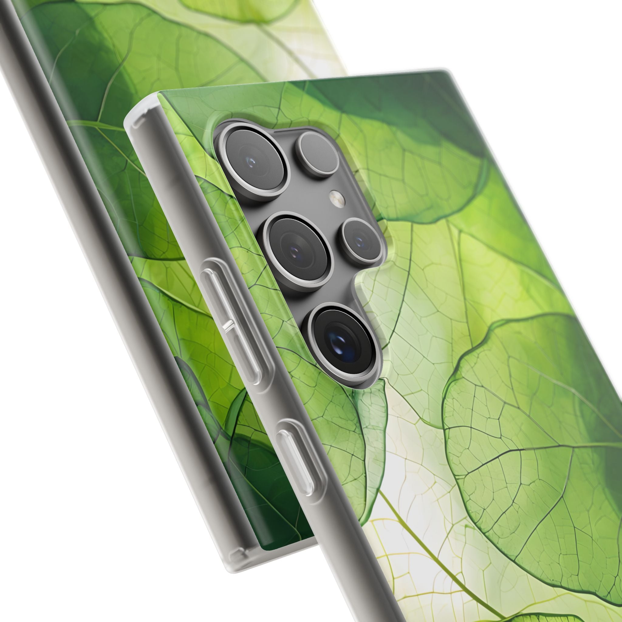 Emerald Leaf Veins · Soft Phone Case for Samsung
