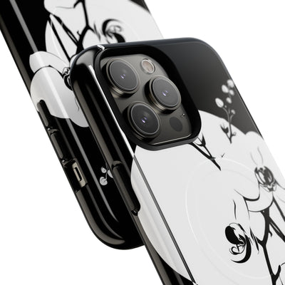 Black Tough 2.0 Magsafe Phone Case for iPhone - Lunar Orchid Grid