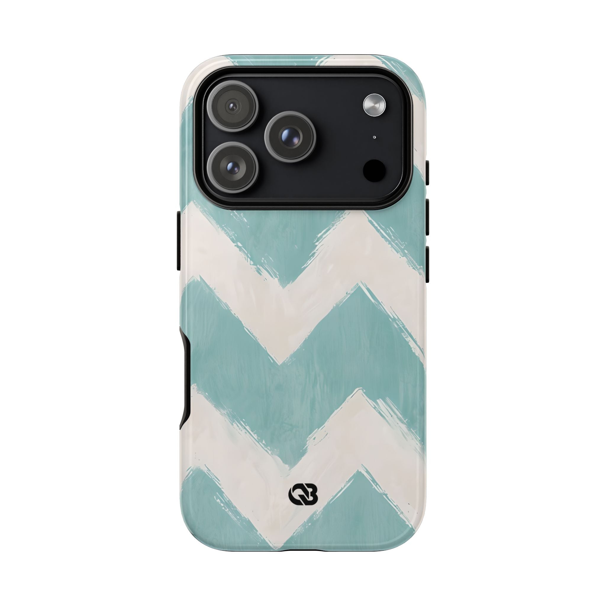 Teal Painted Chevron · Tough Phone Case for iPhone