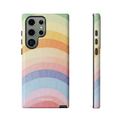 Pastell Regenbogen Bänder Samsung S23 Ultra Case - Tough