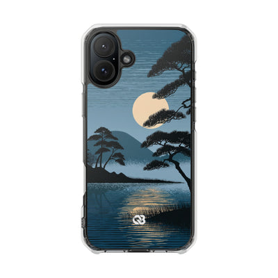 Moonlit Pine Horizon · Clear Impact Magnetic Phone Case for iPhone ·  Blue