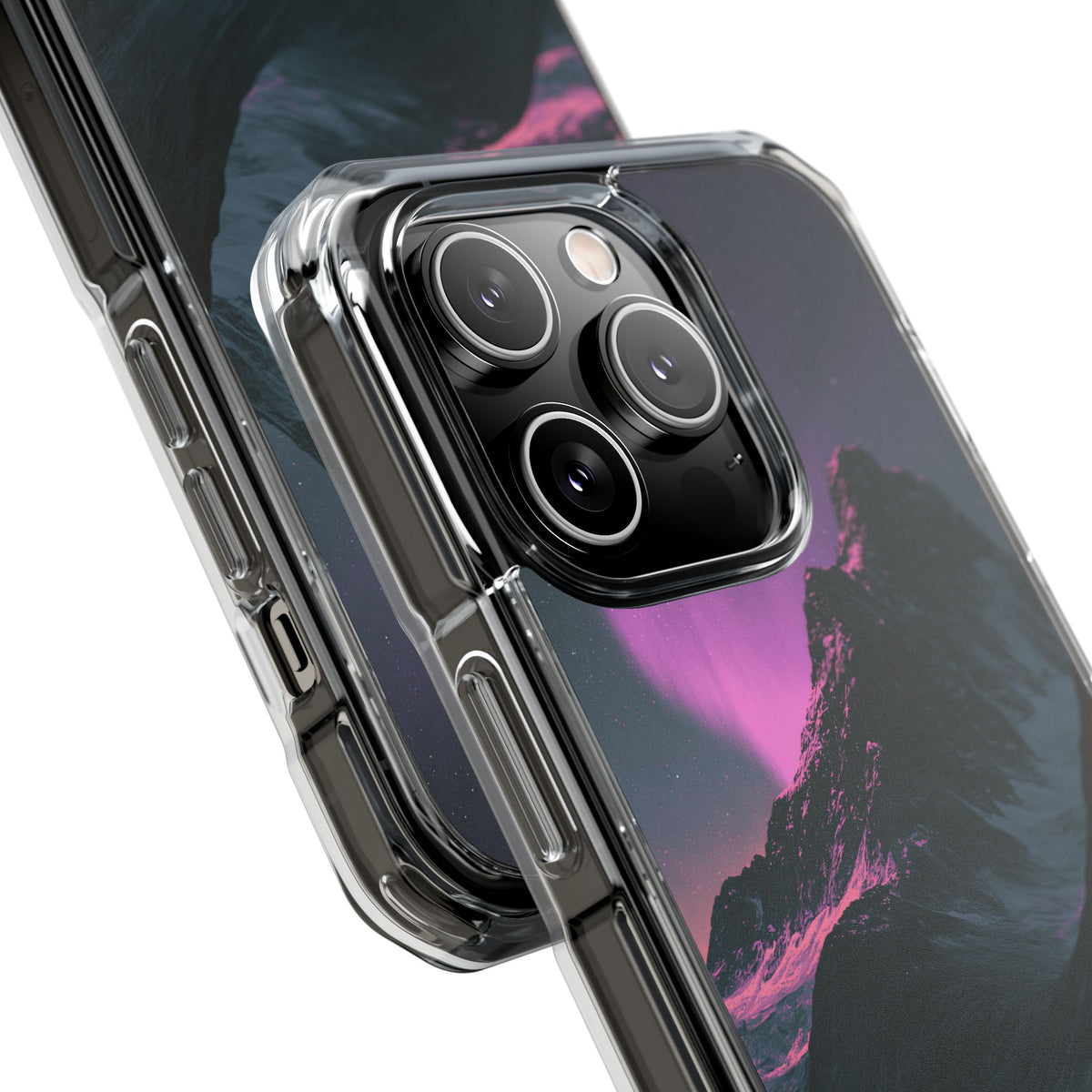 Arctic Aurora Summit · Clear Impact Magnetic Phone Case for iPhone · Black