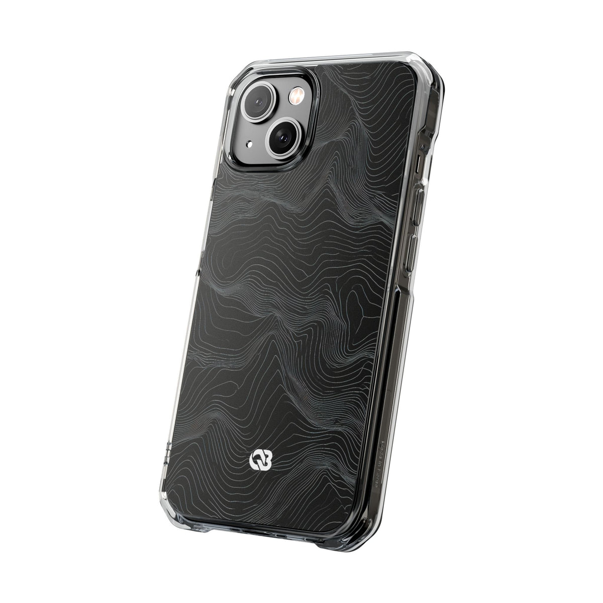 Obsidian Contour Elevation · Clear Impact Magnetic Phone Case for iPhone · Black