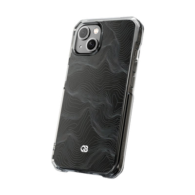 Obsidian Contour Elevation · Clear Impact Magnetic Phone Case for iPhone · Black