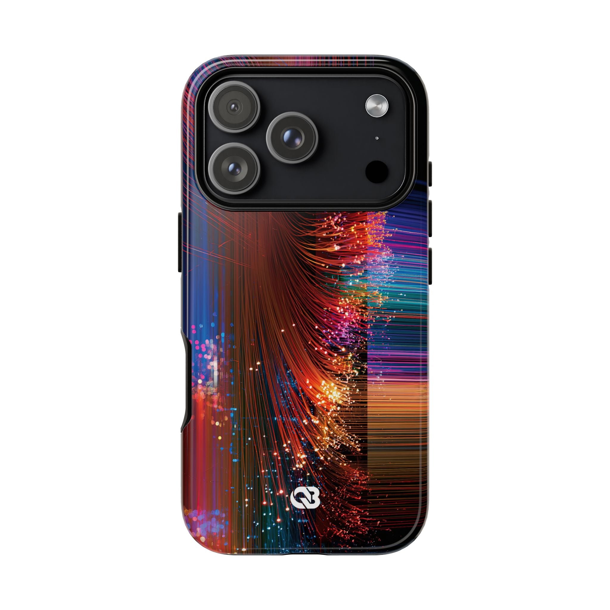 Black Tough Phone Case for iPhone - Cyber Optic Streak