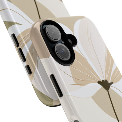 Beige Tough Phone Case for iPhone - Sage Linen Magnolia
