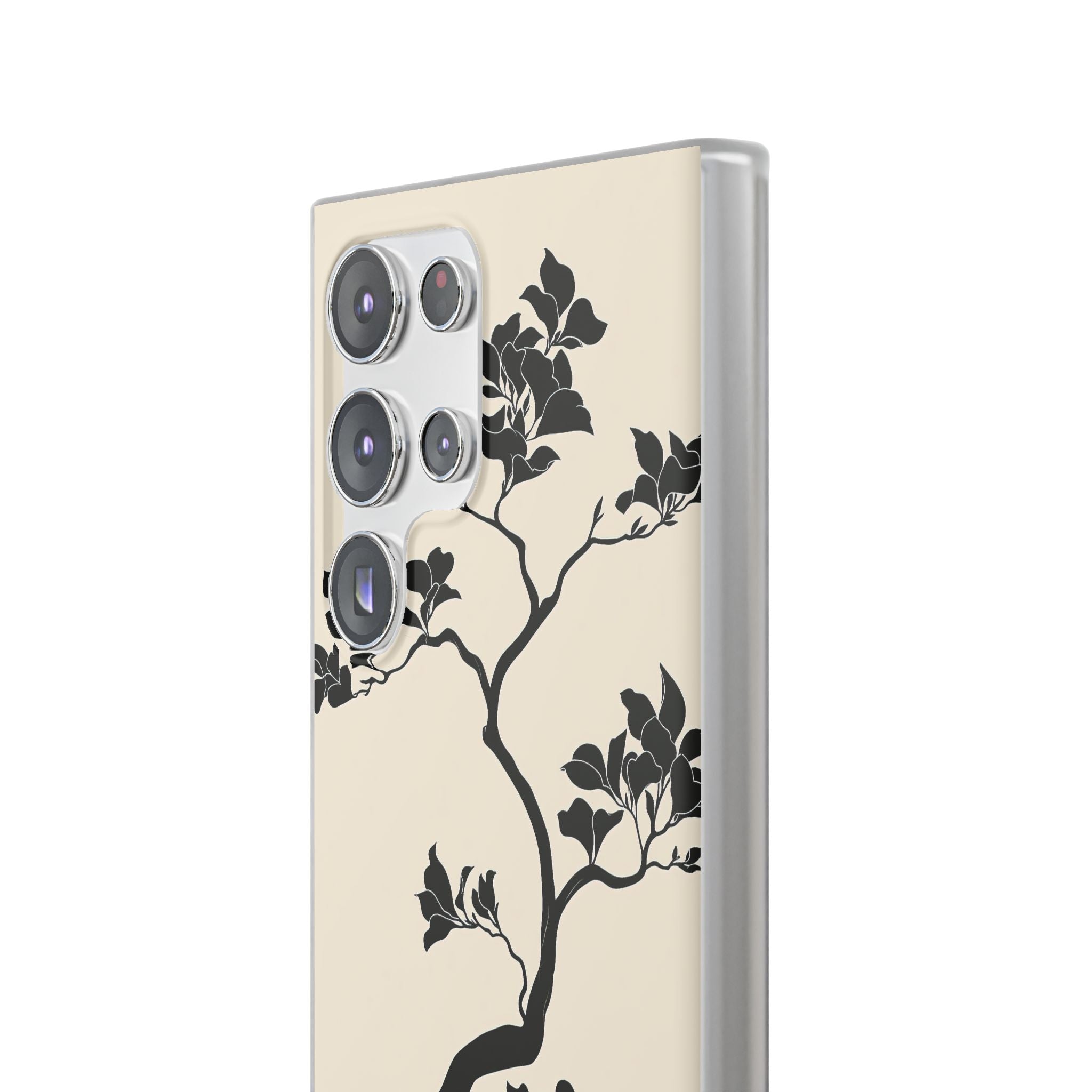 Beige Lite Phone Case for Samsung - Obsidian Bonsai Silhouette