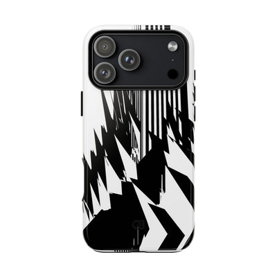White Tough Phone Case for iPhone - Shattered Vector Spire