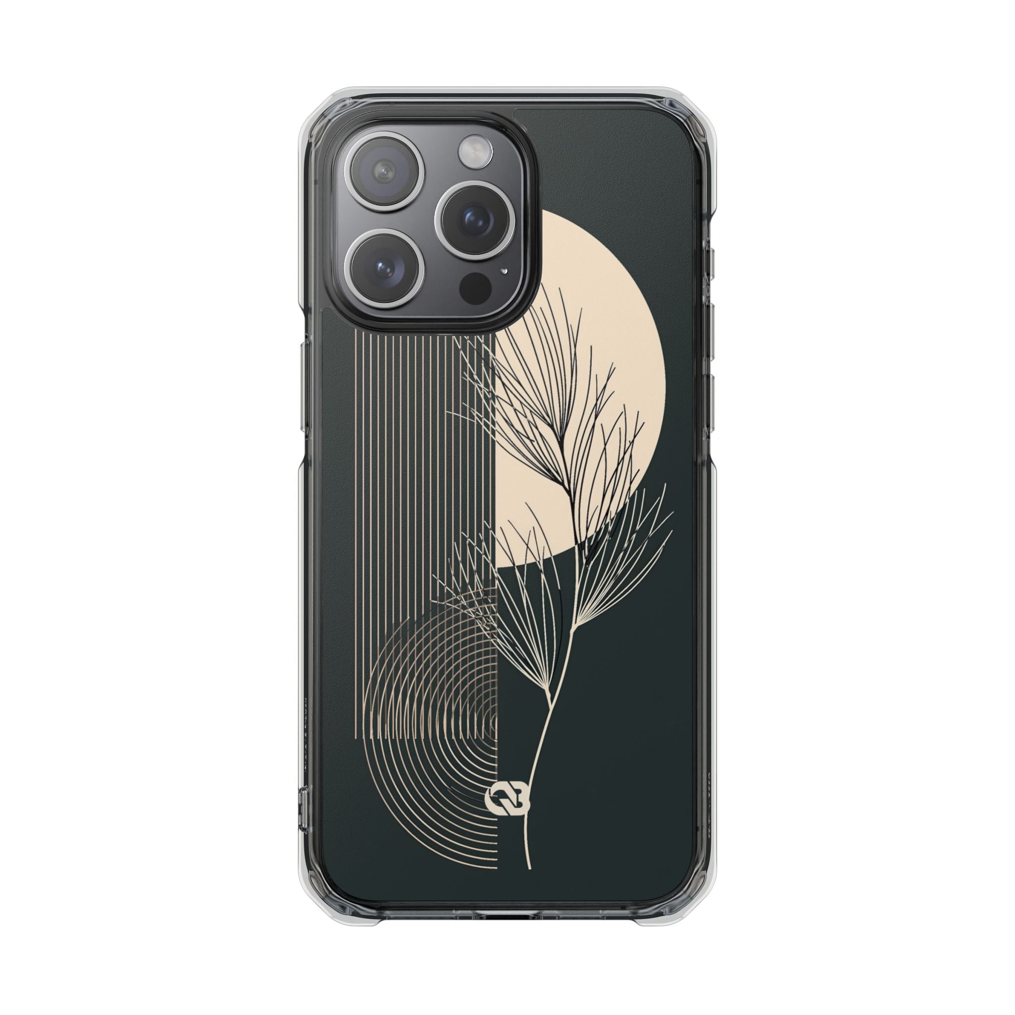 Black Impact MagSafe Phone Case for iPhone - Obsidian Sand Willow