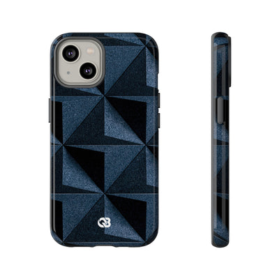 Blue Tough Phone Case for iPhone - Indigo Basalt Facets