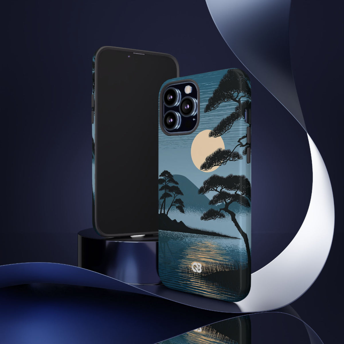 Moonlit Pine Horizon · Tough Phone Case for iPhone · Blue