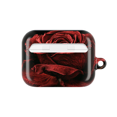 Crimson Noir Rose · Hard Case for AirPods & AirPods Pro · Black