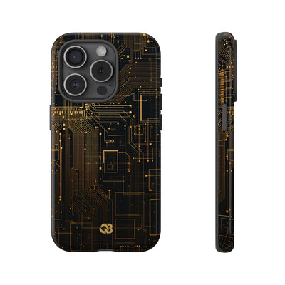 Gold Tough Phone Case for iPhone - Amber Core Mainframe