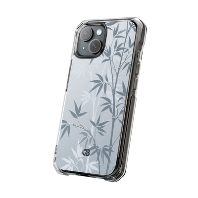 Misty Bamboo Grove · Clear Impact Magnetic Phone Case for iPhone ·  Blue
