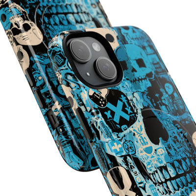 Electric Skull Graffiti · Tough 2.0 Magnetic Phone Case for iPhone · Blue