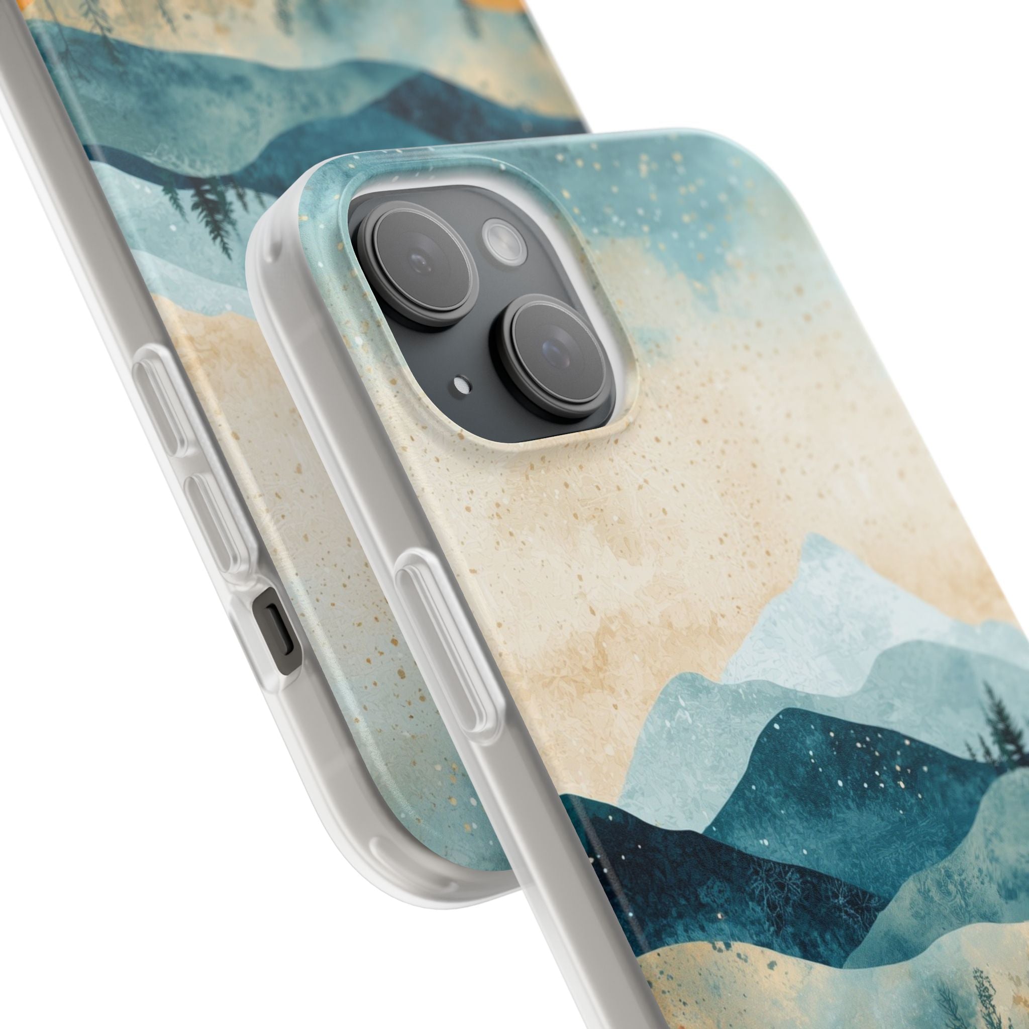 Moonlit Mountains iPhone 15 Plus Cover - Blød